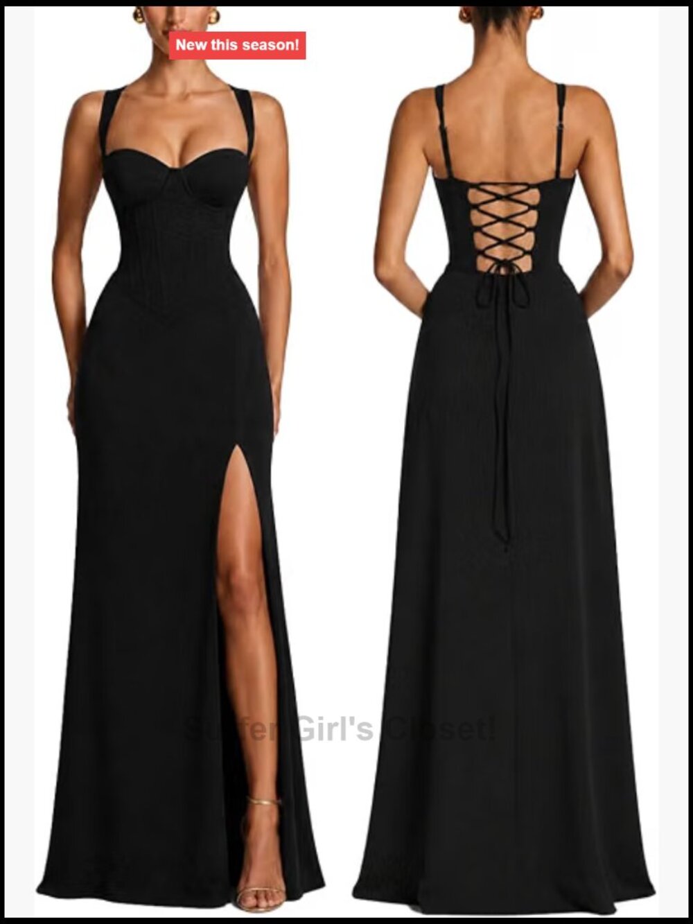 Formal Wedding Guest Dress Corset Back Tie Long Bodycon Sleeveless